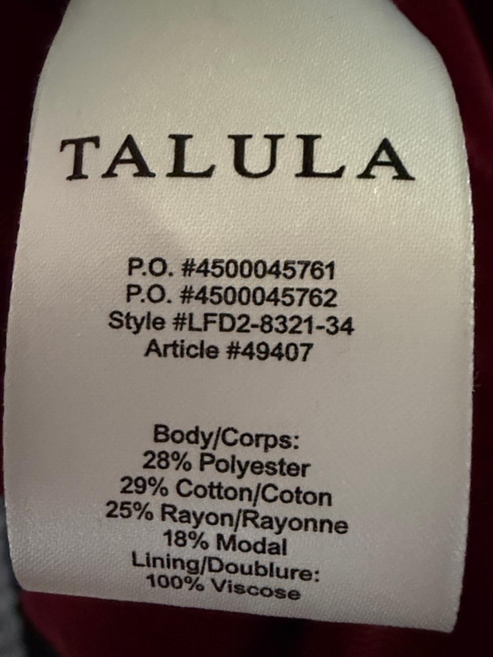 Aritzia Talula Burgundy Lace Fit-and-Flare Dress - Picture 3 of 5